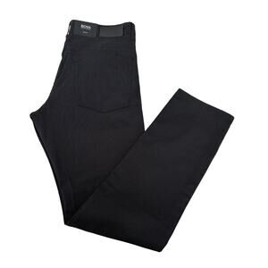 Hugo Boss Slim Fit Black Delaware Pants Mens Size 36 X 32 Straight 5 Pocket